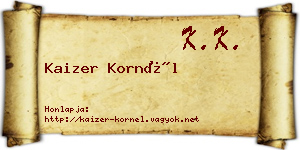 Kaizer Kornél névjegykártya