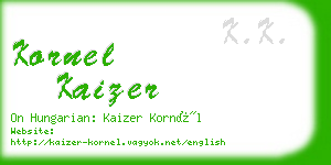 kornel kaizer business card